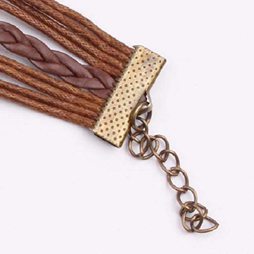 Harlorki Retro Vintage Handmade Pu Leather Bracelet Wristlet Bangle Wrist Band Hand Chain Charm #TOP6
