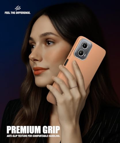 Image of WOW IMAGINE Back Cover for Motorola Moto G34 5G | Moto G45 5G | Ultra Slim Flexible Non-Slip Grip | Inner Fabric | Metal Camera Ring & Lightweight Soft Silicone Mobile Case - Tan Brown