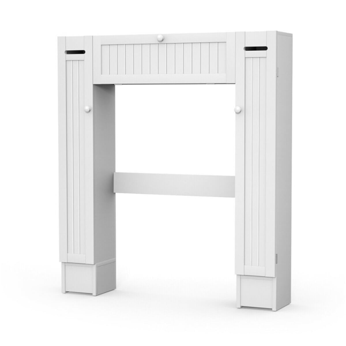 White Bathroom Cabinet/Over The Toilet Storage Cabinet with 2 Cabinets