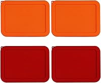 Vista 13 de Sophico Tapa de almacenamiento rectangular de silicona para 6 tazas de repuesto para cuencos de vidrio Pyrex 7211-PC, recipiente no incluido (MIX)