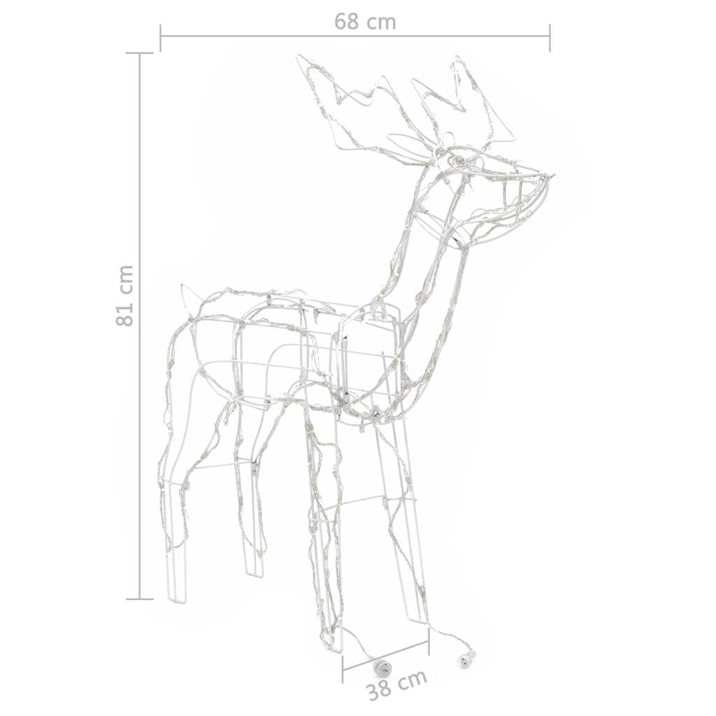 ACAGALA 229 LED Rentier mit Schlitten 3-TLG. Weihnachtsfigur Weihnachtsbeleuchtung Warmweiß für Außen und Innen, 8 Lichtprogrammen, Weihnachtsdekoration für Haus, Hof, Garten, Veranda
