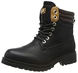  Warm Gefütterte Stiefeletten Damen Worker BootsOutdoor Winterstiefel Schnür Wildleder-Optik Schuhe 125746 Schwarz 42 Flandell