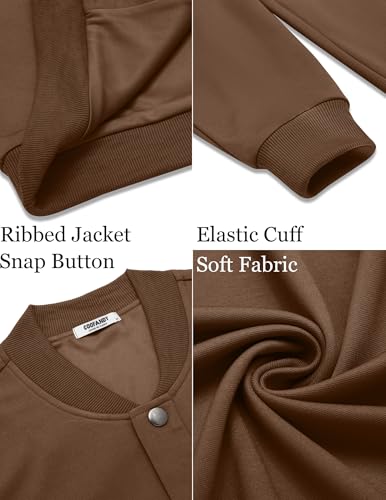Image of COOFANDY Men's Casual Lightweight Jacket Baseball Letterman Snap Button Jacket