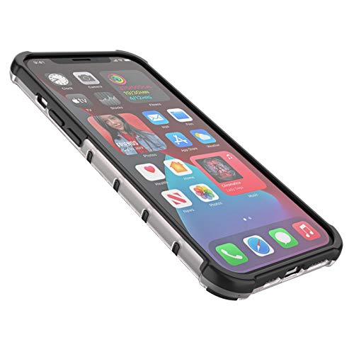 Image of Glasgow Back Case Cover Compatible with Apple iPhone 12 Pro Max (Honeycomb Pattern) - Black