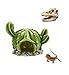 AWXZOM Reptile hideouts Come with Dinosaur Skull Hideout, Resin Cactus Desert Aquarium Tank Habitat Accessories for Bearded Dragon Chameleon Leopard Gecko Snake Fish (Ball Cactus)