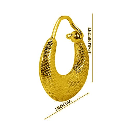 Image of SIVYAA Men's Single Piece Kaju Shape Bali Hoop Earrings | Pure 925 Silver | Size 10 mm to 16 mm | Textured Piercing Ear Ring | Bold Cool Look | Gift Item 4 Men Boys Kids | 6 Month Warranty, 1 Pcs