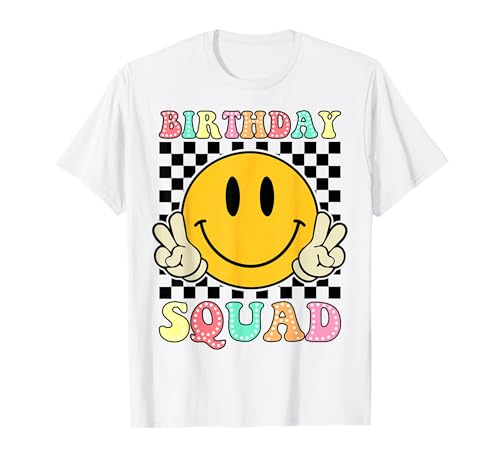 Birthday Squad Groovy Matching Family Birthday Squad T-Shirt