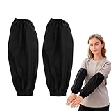 TUKEVA 1 Paar ölbeständige Armstulpen Wasserdichte und Ölbeständige Ärmelüberzüge wasserdichte Armstulpen Abdeckungen PU-Material für Damen und Herren für Haushaltsaufgaben, Reinigung (Schwarz)