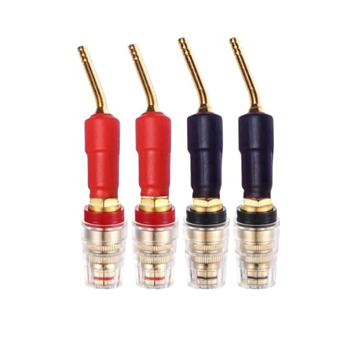 Adaptador Pin a Banana Jack 4 unidades, 24K Oro miniatura 1