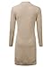 JJ Perfection Womens Light Weight Long Sleeve Open Front Long Cardigan Khaki M