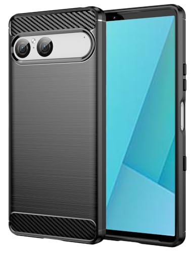 Folmecket Coque Sony Xperia 10 VII, Fibre de Carbone Résistant aux Rayures, Absorption des Chocs Souple en Caoutchouc TPU Housse de Protection pour Sony...
