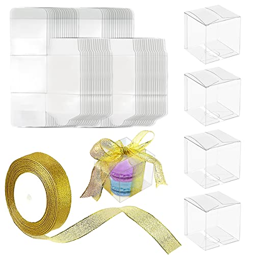 DOERDO 1 rouleau + 50 boîtes plastique transparent ruban paillettes 2x2x2 po