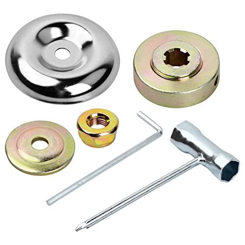 6 Pezzi Kit Adattatore Tosaerba, Kit di Fissaggio Decespugliatore in Metallo, Dado della Lama del Cambio per Sostituzione Testa Tagliaerba Trimmer Macchina Diserbo da Giardino