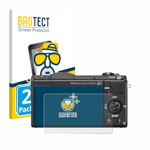 BROTECT Protector Pantalla Anti-Reflejos para Sony Alpha 5100 (DSLR-A5100) (2 Unidades) Película Mate Anti-Huellas