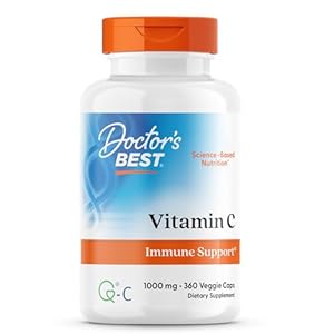 Doctor’s Best Vitamin C 1000mg Supplement for Men & Women – Vegan Vitamin C Capsules as Q-C Ascorbic Acid, Immune Health Support for Adults, Non GMO, Gluten Free, Soy Free – 360 Veg Caps