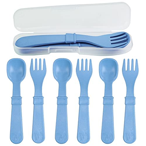 RePlay Made in USA Toddler Forks and Spoons, Pack of 8