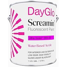 DayGlo Fluorescent Water-Based SRX Low Odor Latex Paint Ultra Violet SRX-20, High Visibility Neon Color for Interiors, Crafts, Safety, and DIY Applications, Gallon