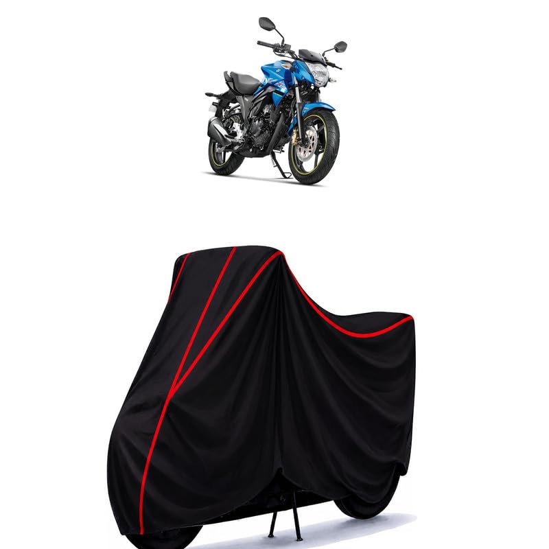 Image of suzuki Gixxer fi Abs Water Resistant Bike Cover for All Motorcycles & Rain | Heavy Duty Taffeta Fabric | UV Protection, Dustproof, Scratchproof | All Weather Two Wheeler Body Cover with Elastic Bottom
