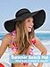Senker Fashion Sun Hats for Women Oversize Wide Brim Straw Beach Hat Floppy Foldable Roll-Up Summer Vacation UPF 50+ Black