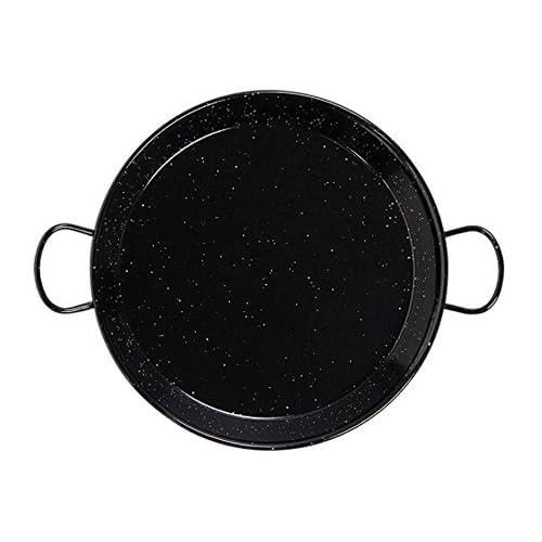 VoltShine Paellera 42 cm de Acero esmaltado, 10 raciones, Ideal para cocinar arroces y paellas al Fuego o en el Horno.