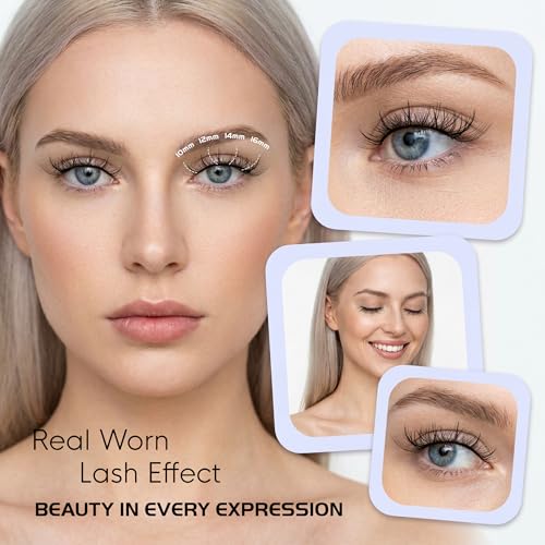 Image of Manga Self Adhesive Lash Clusters D Curl Self Adhesive Eyelashes, Anime Press on Lashes Spiky Pre Glued Eyelash Clusters with Tweezers, No Glue Needed No Remover, 10-16mm, 180pcs