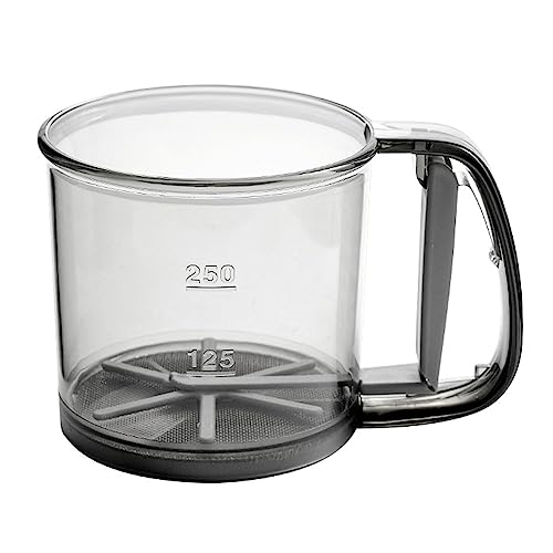 VAVOLO Tamis à farine pour la cuisson – Tamis à maille fine avec tamis à 20 mailles en acier inoxydable, tamis à une couche, tamis à presser portable, tamis à farine semi-automatique multifonctionnel