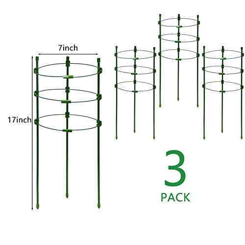 Scendor 3 Pack Cucumber Plant Support Cages, 17" H Trellis Plant Support Cage For Adjustable Plant Growth, Ideal For Vegetables, Flowers, Fruits, And Roses #TOP1