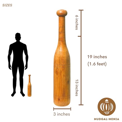 Image of Child Mudgar 2KG & Child Hanuman Gada 1.5KGCombo | Made in India Handcrafted Natural Jungle Wood Clubbell Clubbell | Fully Polished with Certificate of Authentication | No. 1 Quality