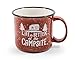 Camco Life is Better at the Campsite Ceramic Mug | Microwave and Dishwasher Safe | Speckled Red Background with White 