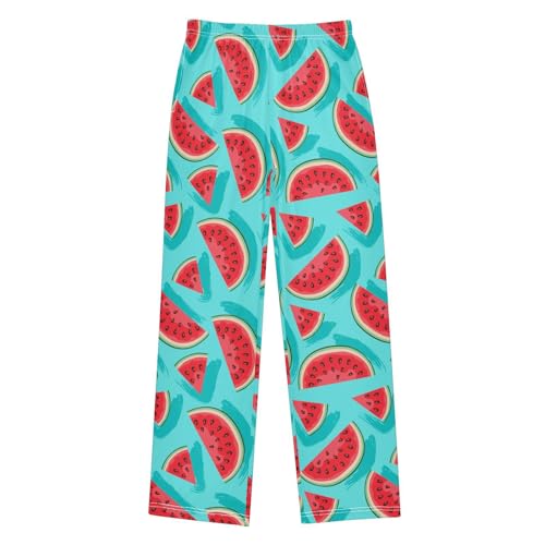 Boys' Pants Red Watermelon Blue Pattern Long Bottoms Jogger Pants Elastic Waist Trousers with Pockets S-XL