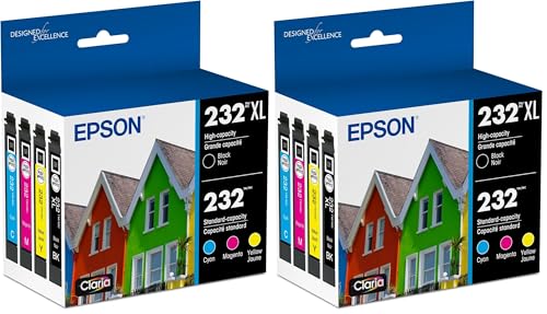 Image of Epson 232 Claria Ink High Capacity Black & Standard Color Cartridge Combo Pack (T232XL-BCS) Works with Workforce WF-2930,2950 and Expression XP-4200,4205,(Pack of 2)