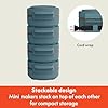 bella Snack-n-Store Min Waffle Maker, EverGood™ Ceramic Nonstick Coating, Cord Wrap, Ready Indicator Light & Cool Touch Handles, Stackable Design & Customizable Plates, 350 Watt, Surf #2