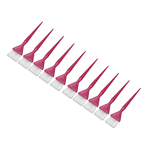 Juego de 10 brochas ergonómicas con mango puntiagudo, aplicadores de tinte para el cabello, para peluquería, barbería (tamaño pequeño)
