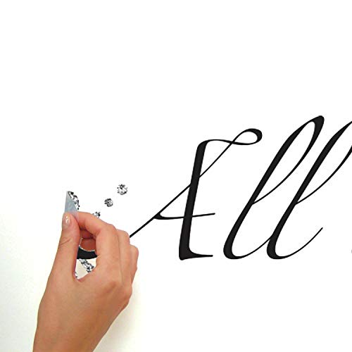 RoomMates All is Calm, All is Bright Quote Peel and Stick Wall Decals with Glitter, Black, Silver, 2 Sheets 8.625' x 36.5' - Image 4