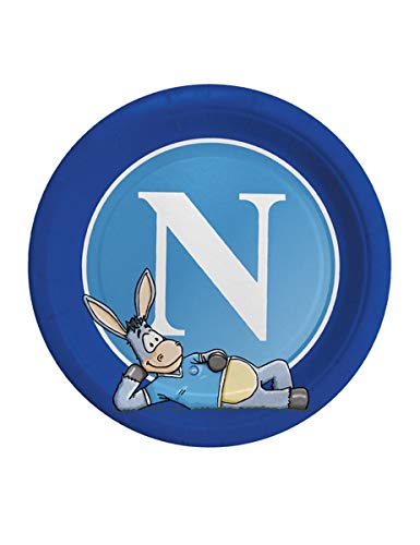8 Piatti Per Festa Licenza Ufficiale Ssc Napoli Logo Napoli Diametro 24 Cm 66000