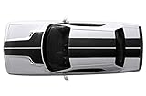 Factory Crafts T-Hood Roof & Trunk Stripes Graphics Kit Vinyl Decal Wrap Compatible with Dodge Challenger 2008-2013 - Matte Black
