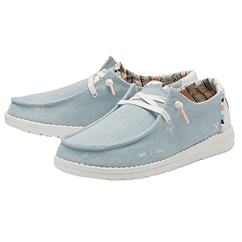Image of HEYDUDE Women's Wendy Boho Slip-On Casual Shoes Loafer Light Denim