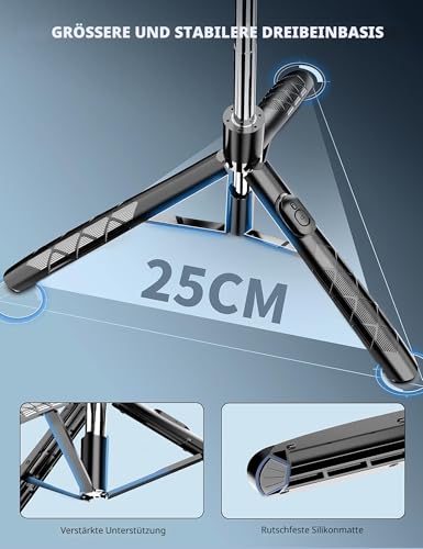 180cm Handy Stativ Ständer & Selfie Stick, Handyhalter mit Abnehmbarer Fernbedienung, Smartphone Stative, Tripod für iPhone, Handystativ Kompatibel mit iPhone Android Smartphones, Camera