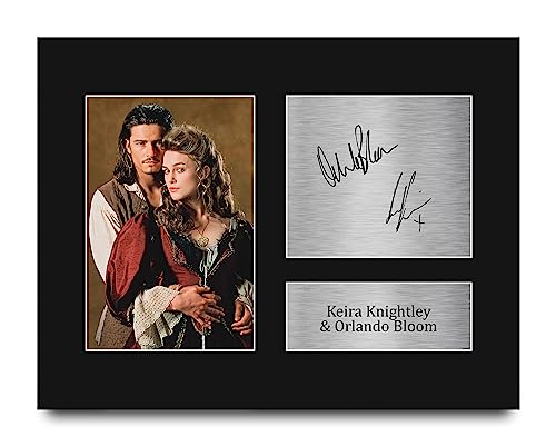 HWC Trading Keira Knightley & Orlando Bloom Pirates of the Caribbean Gifts Printed Signed Autograph Picture for Movie Memorabilia Fans - US Letter Size