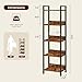 MAHANCRIS Bookshelf, 5-Tier Bookcase, Standing Book Shelf for Small Space, Storage Shelf Organizer, for Living Room, Bedroom, Study, Balcony, Rustic Brown and Black BKHR5501
