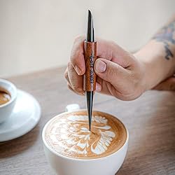 MHW-3BOMBER Latte Art Pen for Barista, Rosewood Coffee Art Pen for Latte, Cappuccino, Macchiato, Espresso Art Tool Barista Gift, CN5400R
