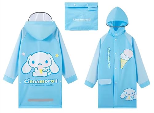 Cinnamoroll Hooded Rain Coat Jacket Poncho Outwear for Girls Boys Kids Children - L Size