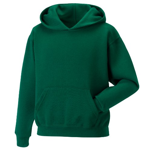 Jerzees Schoolgear Childrens Hooded Sweatshirt (11-12) (Bottle Green)