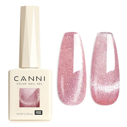 CANNI Vernis à Ongles Gel Semi Permanent Pailleté Cat Eyes Magnétique noir violet Glitter Vernis à Ongles Gel Nail Polish Soak off Vernis Manucure 8020
