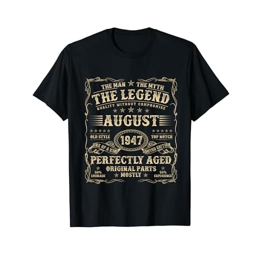 Agosto de 1947 Regalos de cumpleaños de 77 años para hombres 77 cumpleaños Camiseta
