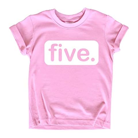 Unordinary Toddler 5th Birthday Shirts for Girls 5 Year Old Shirt Girl Five Gift Fifth Tshirt Outfit (White on Pink, 6 Years) Cover