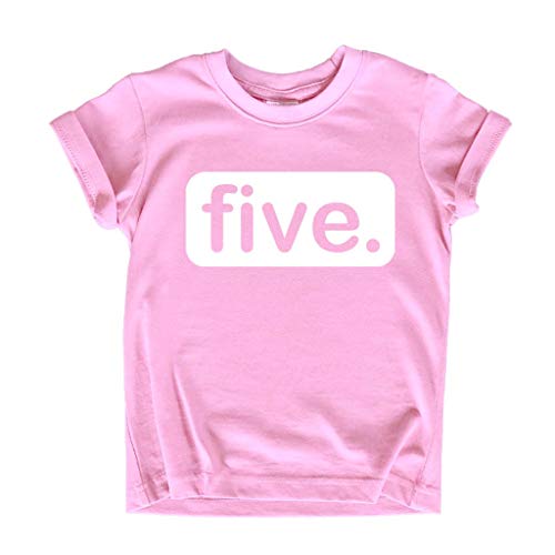 Unordinary Toddler 5th Birthday Shirts for Girls 5 Year Old Shirt Girl Five Gift Fifth Tshirt Outfit (White on Pink, 6 Years)