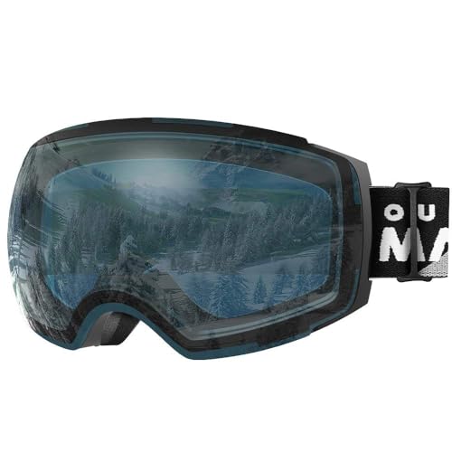 Image of OutdoorMaster Ski Goggles PRO - Frameless, Interchangeable Lens 100% UV400 Protection Snow Goggles for Men & Women ( Black Frame VLT 60% L.Blue Lens and Free Protective Case )