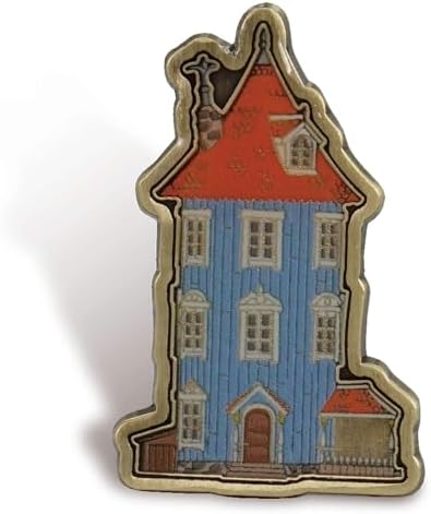 Half Moon Bay Moominvalley Moomin House Designed by Dennis Livson 1.5 Inch Blue and Red Zinc Alloy and Enamel Lapel Pin Badge image 4