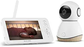 Babá Eletrônica Maxi Cosi See Pro 360, tela 5.0, tecnologia CryAssist™ interpreta o choro, câmera HD 2K visão noturna, bateria de 10 horas, ruído branco